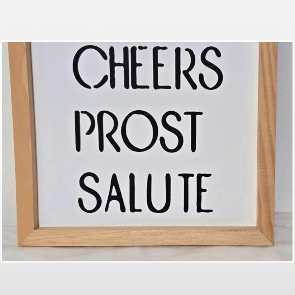 New Room & Retreat Cheers Wood Word Art Sign Wall Décor Bar Wine Theme